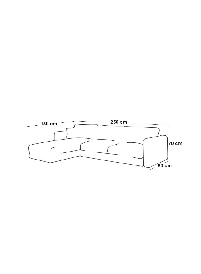 Malazhouse Beech And Linen L Shape Sofa - Beige - Image 2